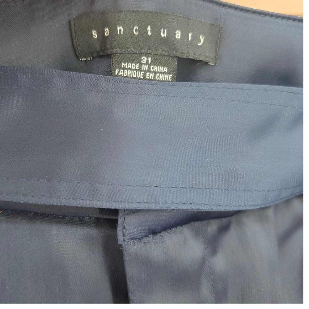 Sanctuary Navy Blue Satin Cargo Pants‎ with Belt & D Ring - Size 31 - Picture 5 of 8